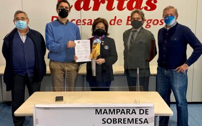 Los rotarios donan 20 mamparas protectoras a Cáritas de Burgos